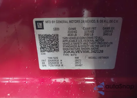 2021 GMC Terrain Awd Slt из США, поврежденный, VIN 3GKALVEVXML342128